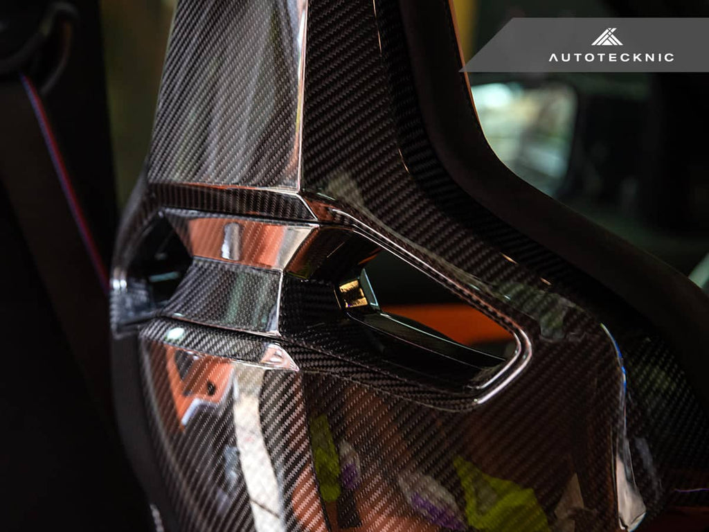 AutoTecknic Dry Carbon Fiber Seat Belt Outlet Cover Set - BMW G80 M3 | G82 M4 | G87 M2 | M Carbon Bucket Seats