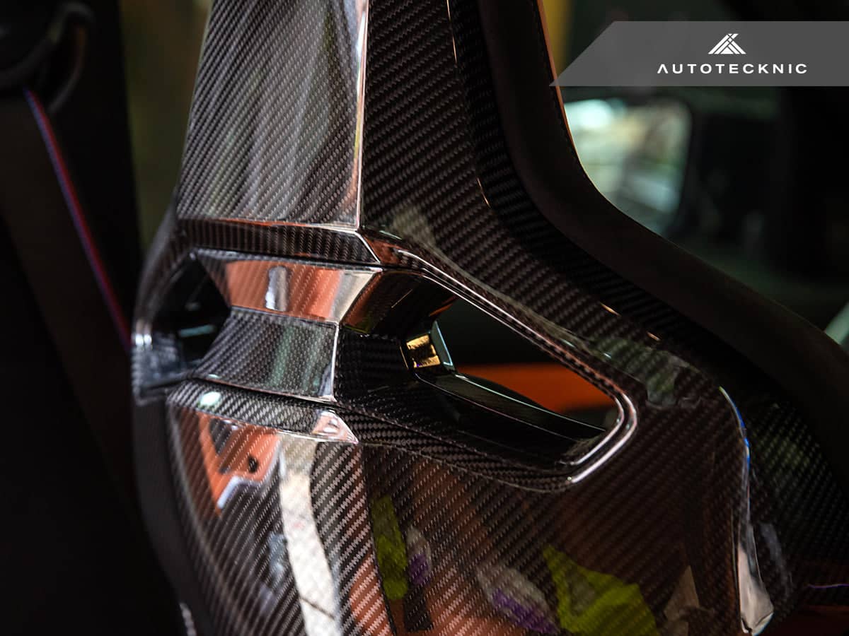 AutoTecknic Dry Carbon Fiber Seat Belt Outlet Cover Set - BMW G80 M3 | G82 M4 | G87 M2 | M Carbon Bucket Seats