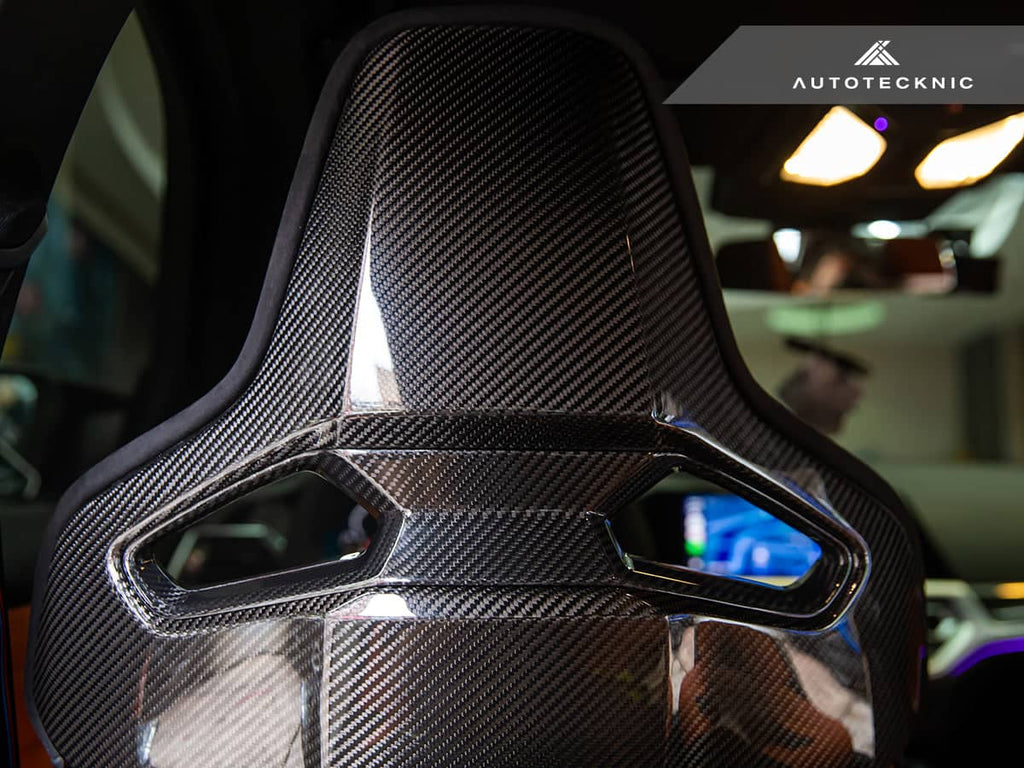 AutoTecknic Dry Carbon Fiber Seat Belt Outlet Cover Set - BMW G80 M3 | G82 M4 | G87 M2 | M Carbon Bucket Seats
