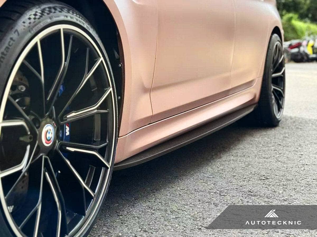 AutoTecknic Dry Carbon Fiber Side Skirt Extension Set - BMW F90 M5 | G30 5-Series