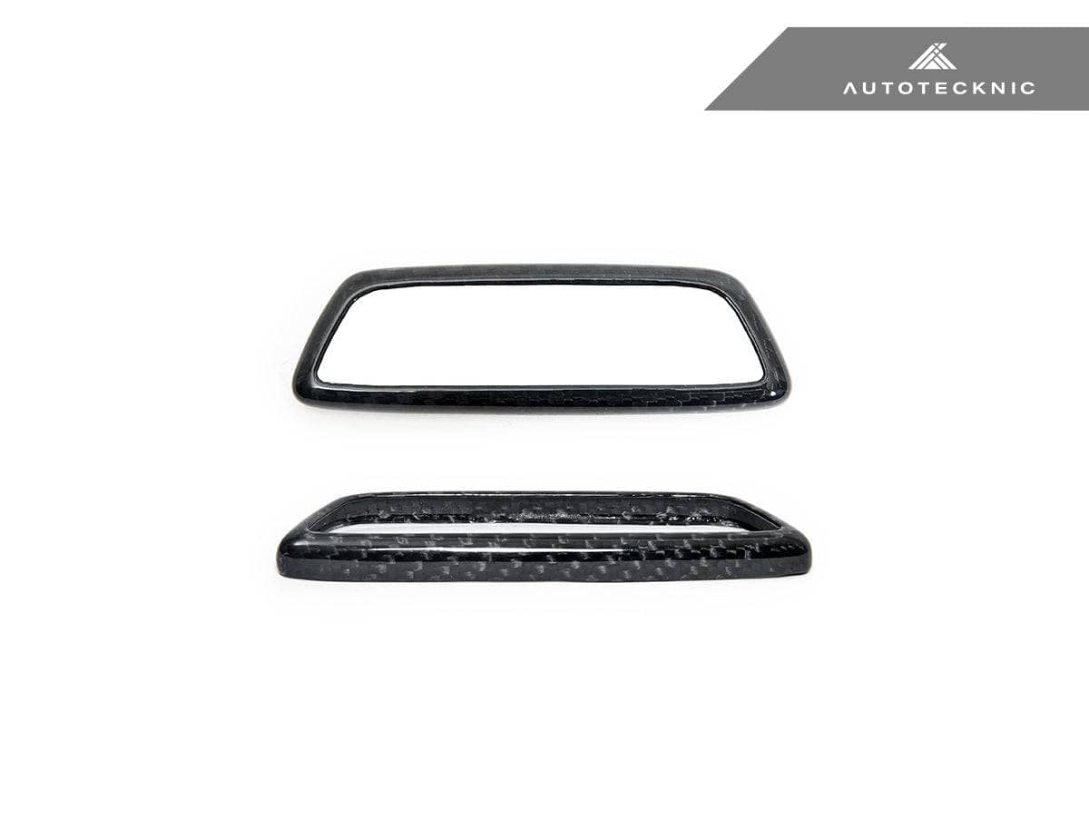 AutoTecknic Dry Carbon Front Seat Illuminated Emblem Surround Set - BMW M