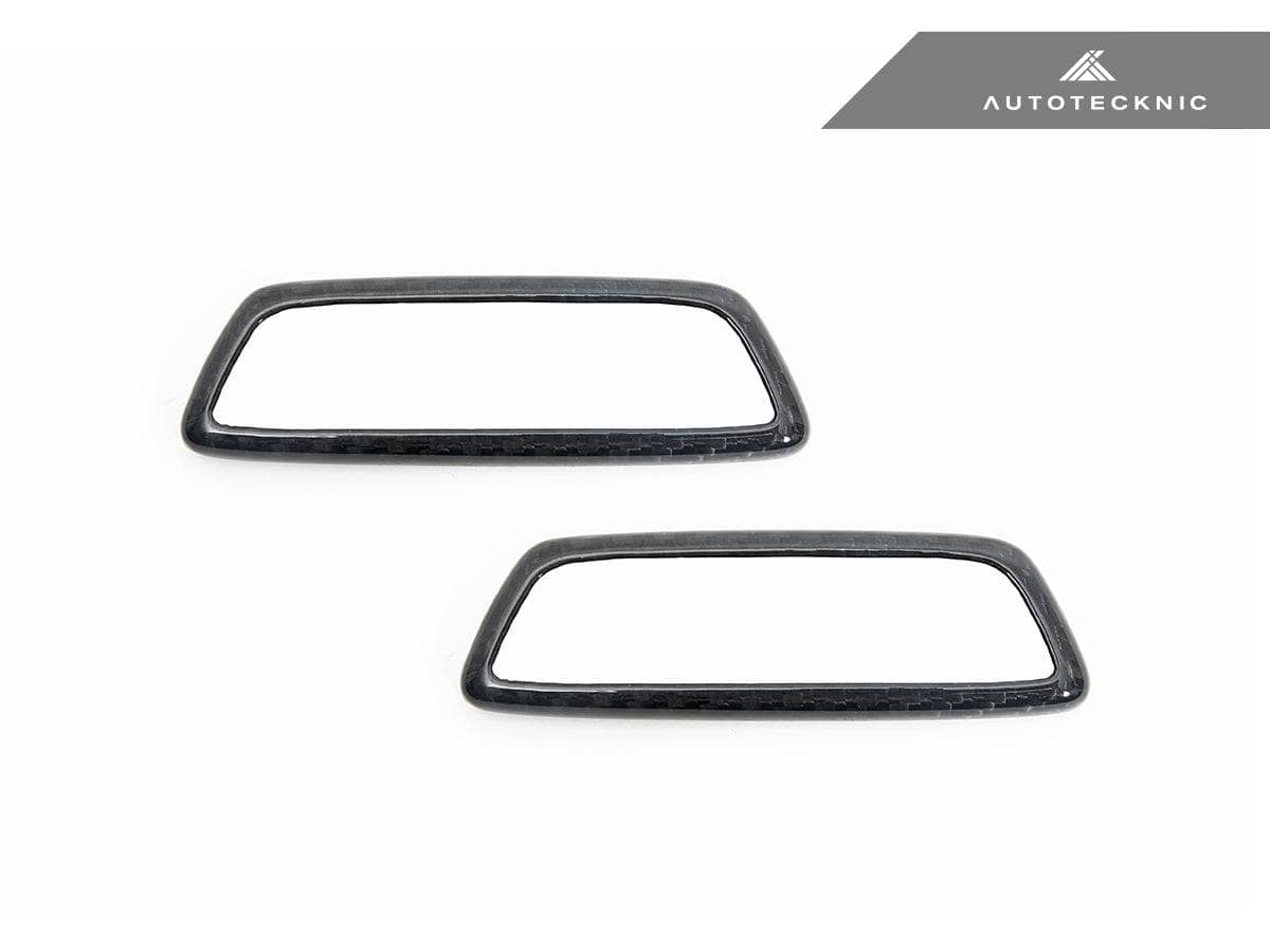 AutoTecknic Dry Carbon Front Seat Illuminated Emblem Surround Set - BMW M