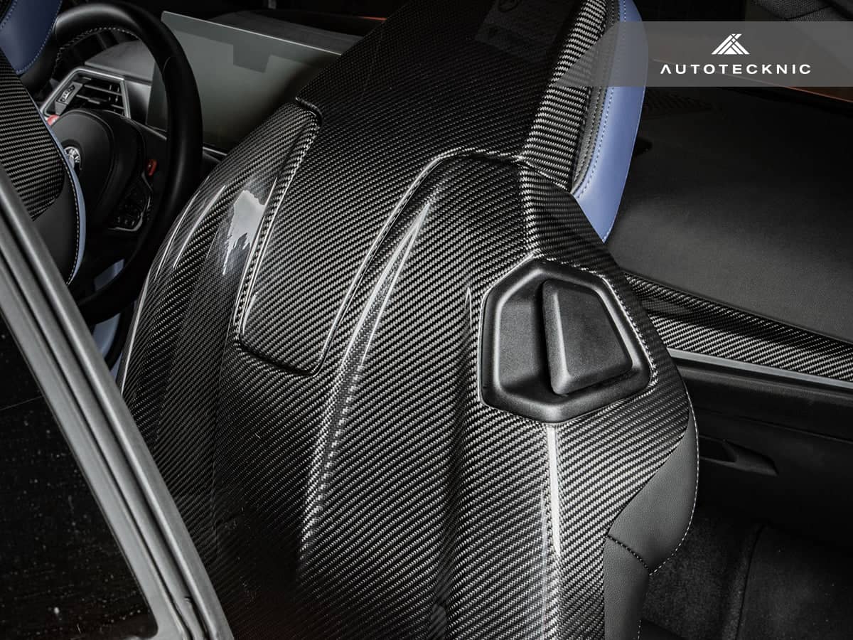 AutoTecknic Dry Carbon Full Seat Back Cover Set - BMW G87 M2
