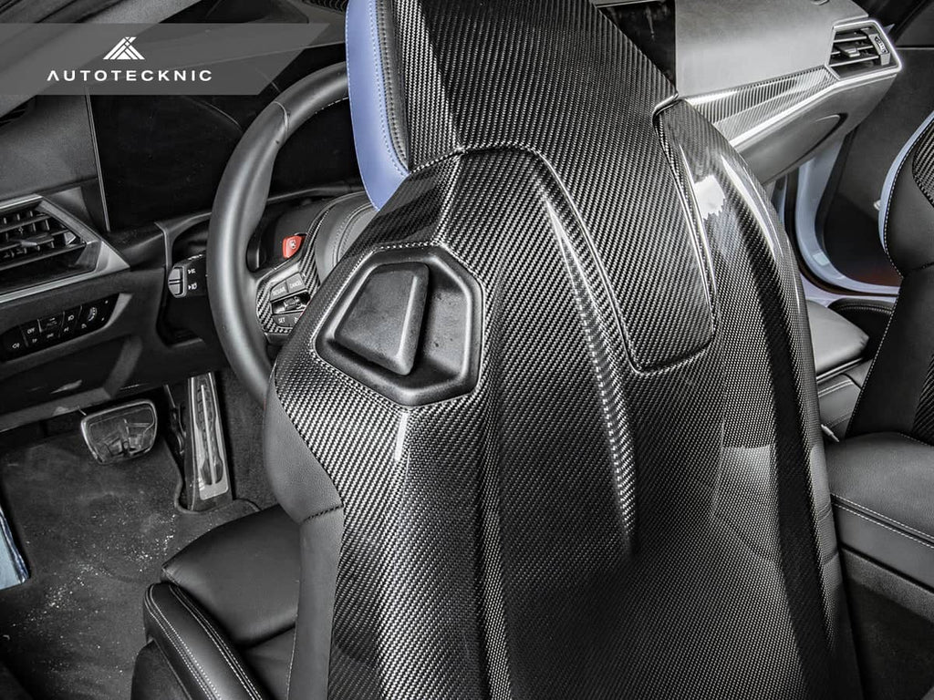 AutoTecknic Dry Carbon Full Seat Back Cover Set - BMW G87 M2