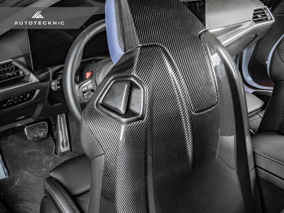 AutoTecknic Dry Carbon Full Seat Back Cover Set - BMW G87 M2