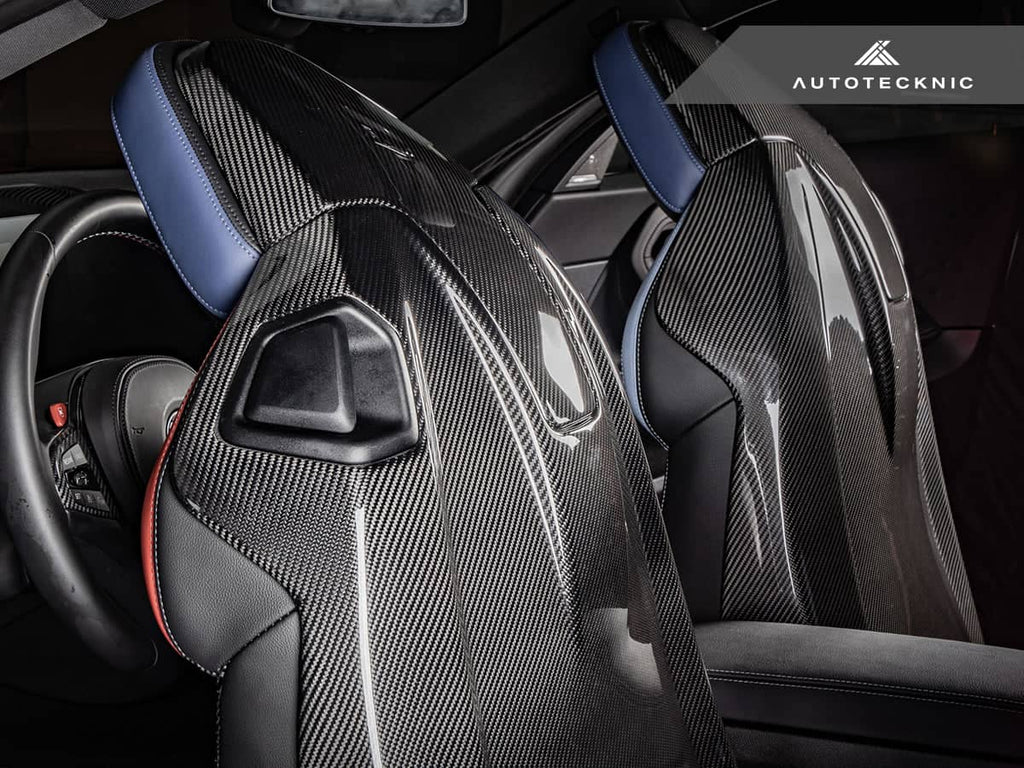 AutoTecknic Dry Carbon Full Seat Back Cover Set - BMW G87 M2