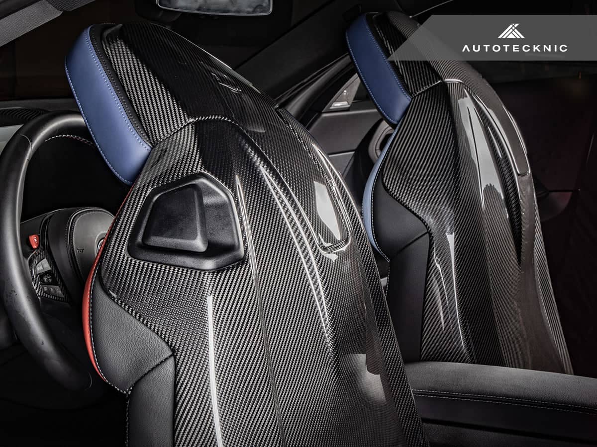 AutoTecknic Dry Carbon Full Seat Back Cover Set - BMW G87 M2