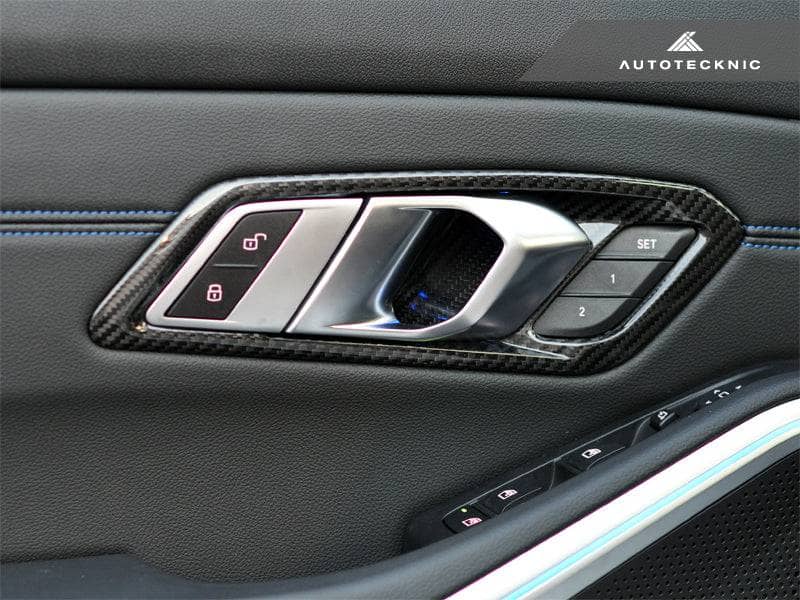 AutoTecknic Dry Carbon Interior Door Handle Trim Set - BMW G20 3-Series