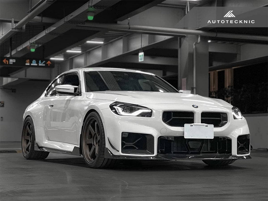 AutoTecknic Dry Carbon Podium Front Bumper Lower Vent Set - BMW G87 M2