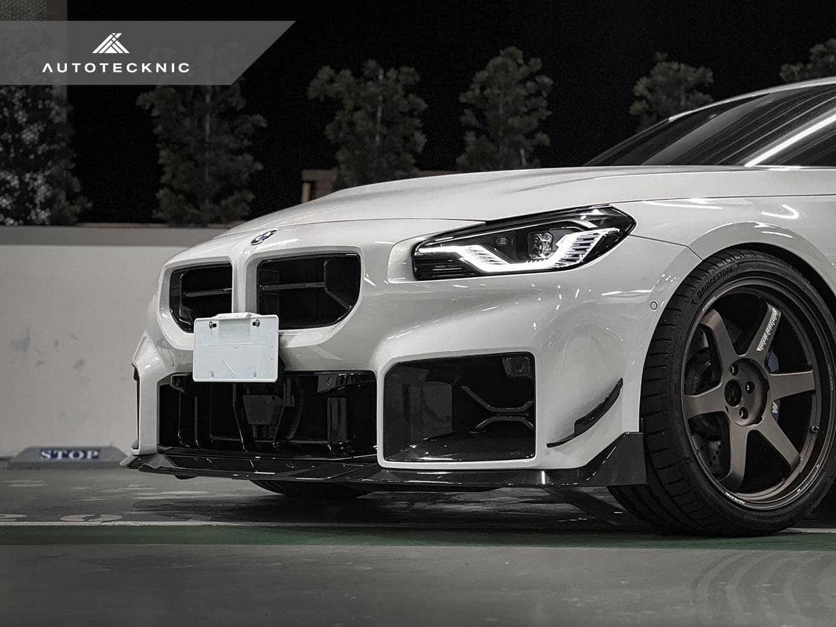 AutoTecknic Dry Carbon Podium Front Bumper Lower Vent Set - BMW G87 M2