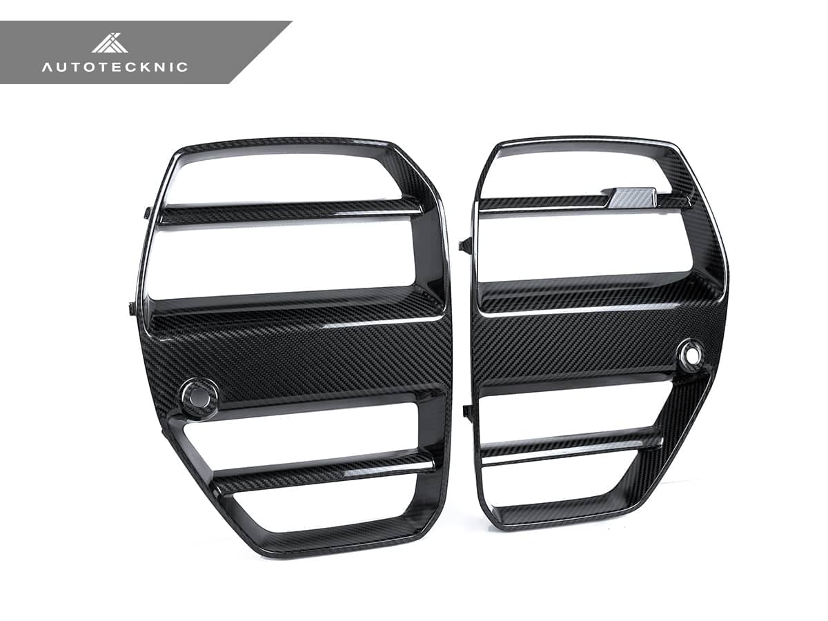AutoTecknic Dry Carbon Podium V1 Front Grille Set - BMW G80 M3 | G82/ G83 M4