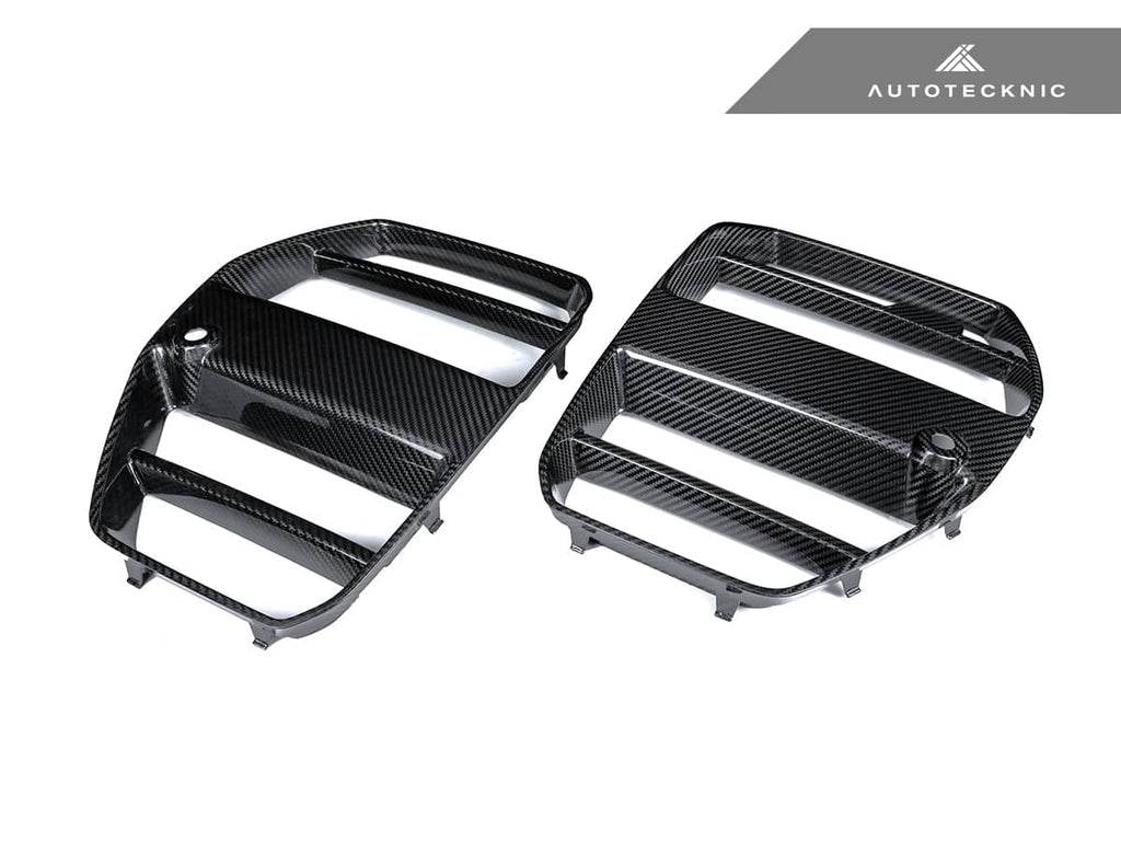 AutoTecknic Dry Carbon Podium V1 Front Grille Set - BMW G80 M3 | G82/ G83 M4