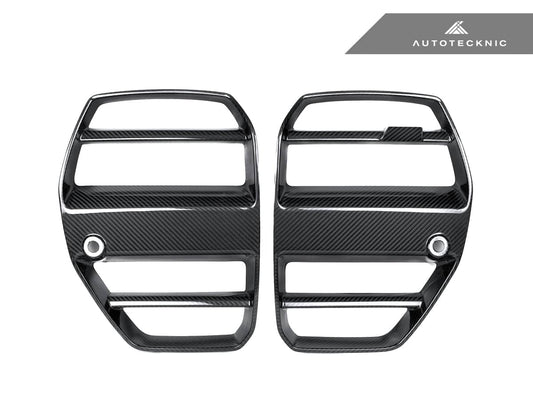 AutoTecknic Dry Carbon Podium V1 Front Grille Set - BMW G80 M3 | G82/ G83 M4