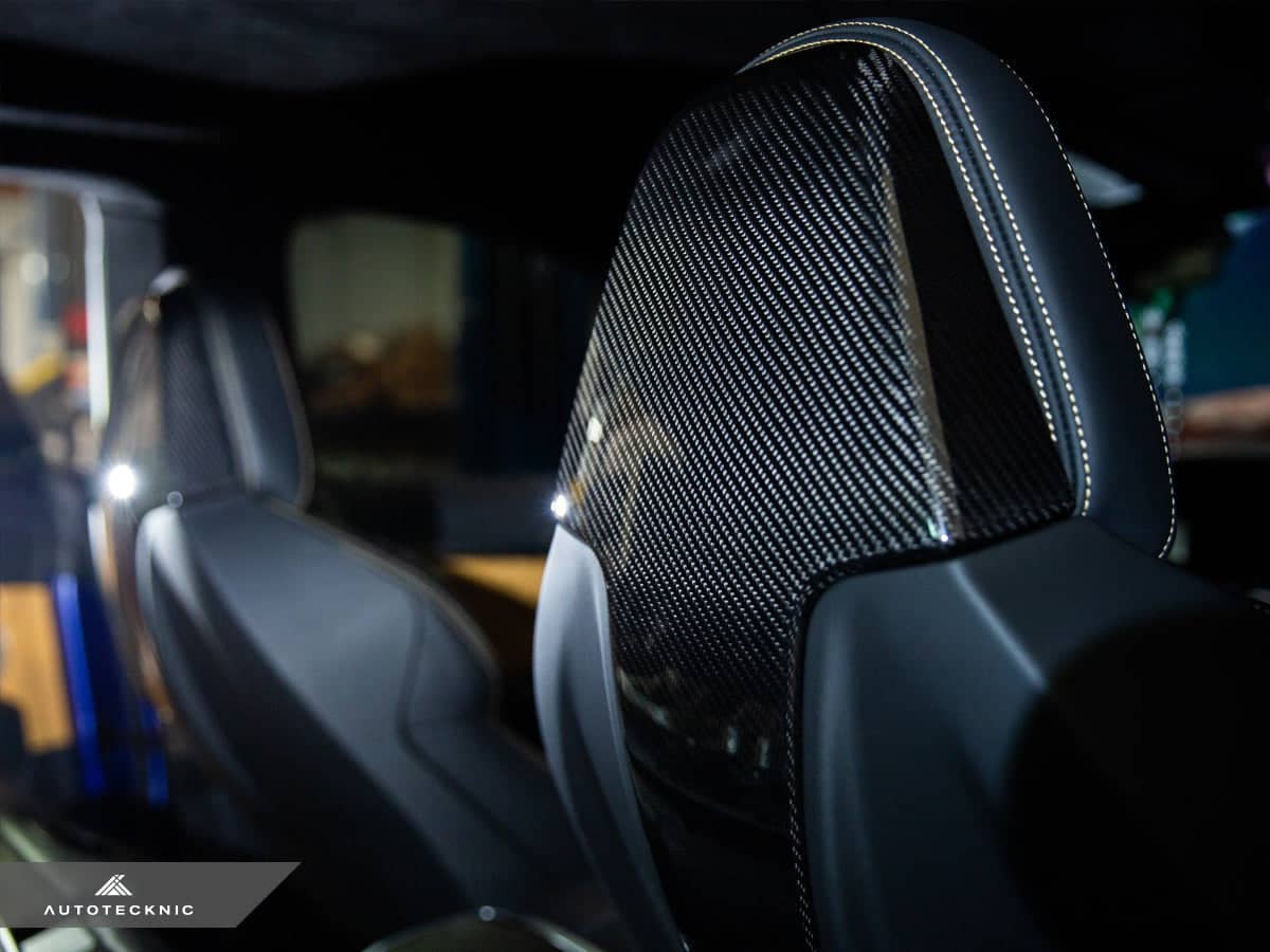 AutoTecknic Dry Carbon Seat Back Cover Set - BMW G87 M2