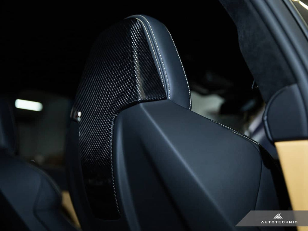 AutoTecknic Dry Carbon Seat Back Cover Set - BMW G87 M2