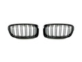 AutoTecknic Dual-Slat Glazing Black Front Grille Set - F30 3-Series