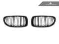 AutoTecknic Dual-Slats Carbon Fiber Front Grille Set - BMW F10 5-Series | M5