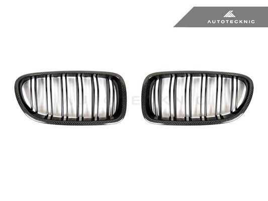 AutoTecknic Dual-Slats Carbon Fiber Front Grille Set - BMW F10 5-Series | M5