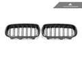 AutoTecknic Dual-Slats Carbon Fiber Front Grille Set - BMW F15 X5 | F85 X5M | F16 X6 | F86 X6M