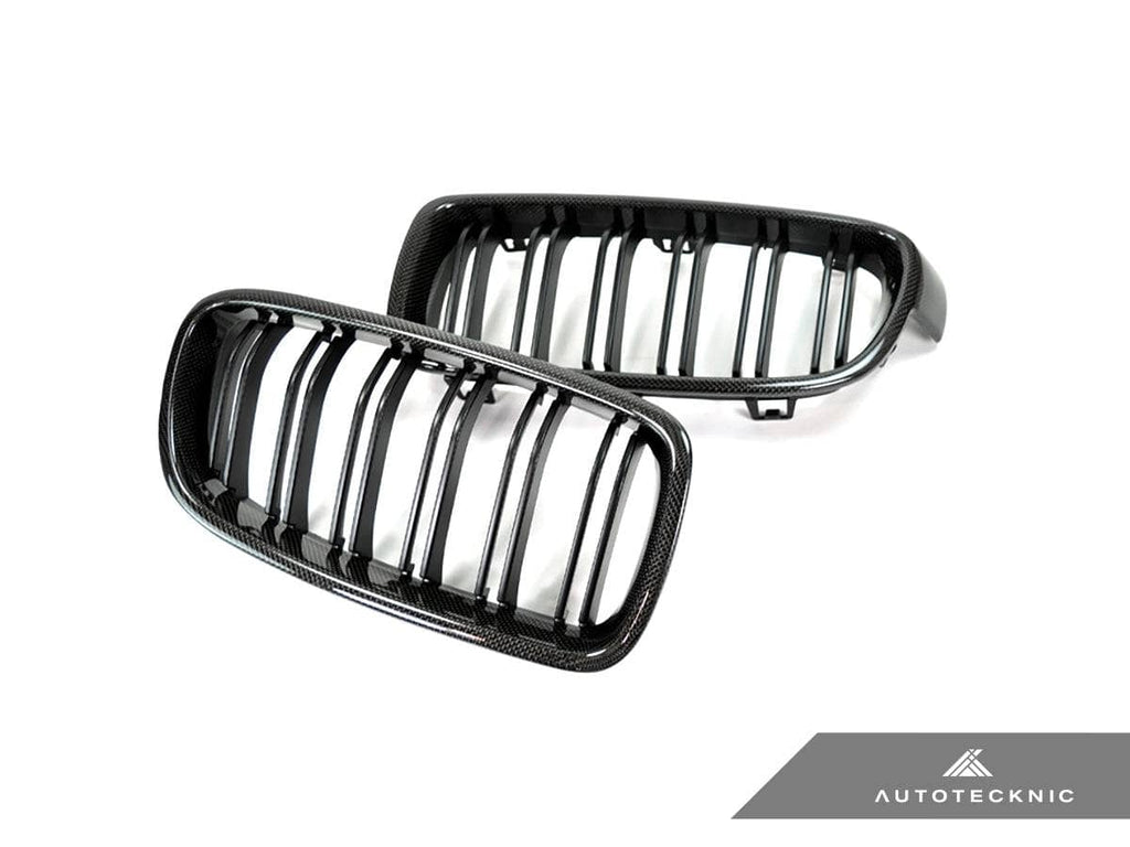 AutoTecknic Dual-Slats Carbon Front Grille Set - F30 3-Series Sedan | F31 3-Series Wagon