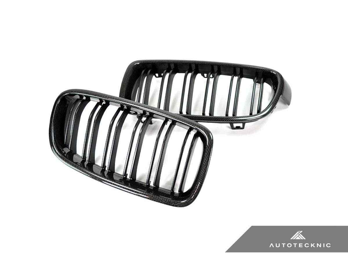AutoTecknic Dual-Slats Carbon Front Grille Set - F30 3-Series Sedan | F31 3-Series Wagon
