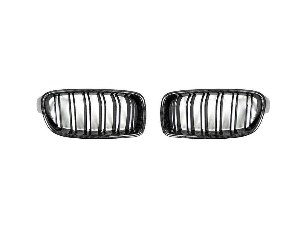 AutoTecknic Dual-Slats Carbon Front Grille Set - F30 3-Series Sedan | F31 3-Series Wagon