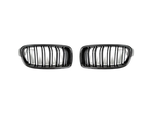 AutoTecknic Dual-Slats Carbon Front Grille Set - F30 3-Series Sedan | F31 3-Series Wagon