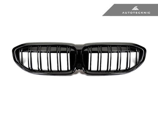 AutoTecknic Dual-Slat Glazing Black Front Grille - BMW G20 3-Series Pre-LCI