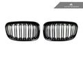 AutoTecknic Dual-Slat Glazing Black Front Grille Set - BMW F20 1-Series