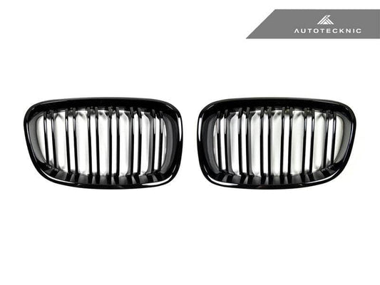 AutoTecknic Dual-Slat Glazing Black Front Grille Set - BMW F20 1-Series