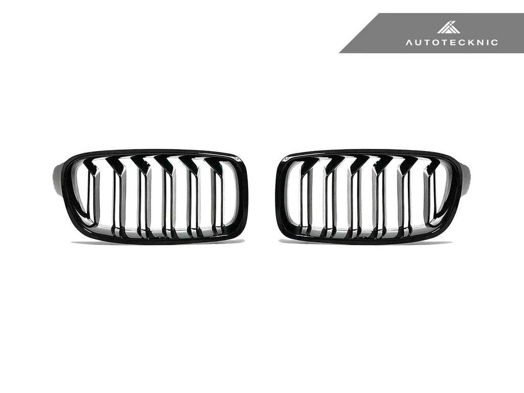 AutoTecknic Dual-Slat Glazing Black Front Grille Set - F30 3-Series
