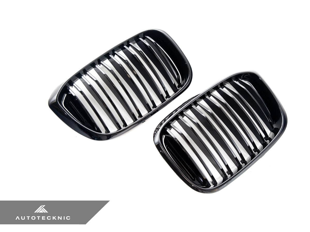 AutoTecknic Dual-Slats Gloss Black Front Grille Set - BMW G01 X3 | G02 X4 Pre-LCI