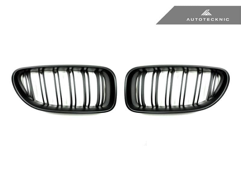 AutoTecknic Dual-Slats Stealth Black Front Grille Set - BMW F06 Gran Coupe | F12 Coupe | F13 Cabrio | 6-Series & M6