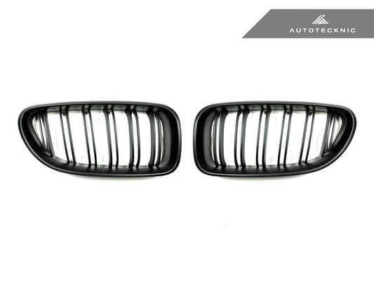 AutoTecknic Dual-Slats Stealth Black Front Grille Set - BMW F06 Gran Coupe | F12 Coupe | F13 Cabrio | 6-Series & M6