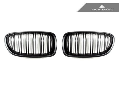 AutoTecknic Dual-Slats Stealth Black Front Grille Set - F10 5-Series | M5