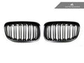 AutoTecknic Dual-Slats Stealth Black Front Grille Set - BMW F20 1-Series