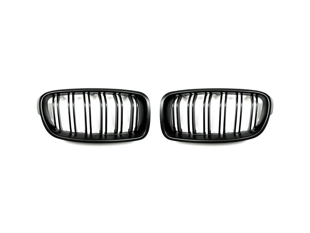 AutoTecknic Dual-Slats Stealth Black Front Grille Set - F30 3-Series