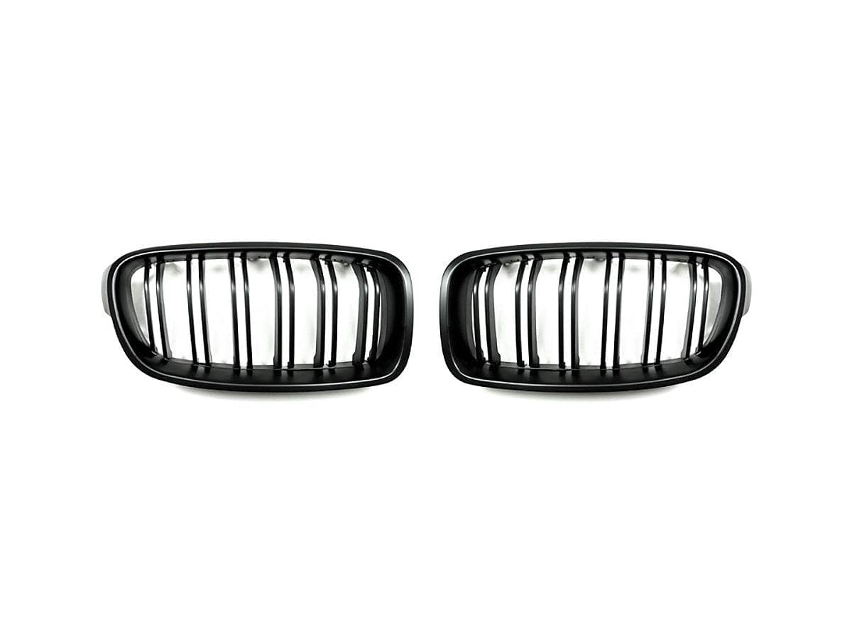 AutoTecknic Dual-Slats Stealth Black Front Grille Set - F30 3-Series