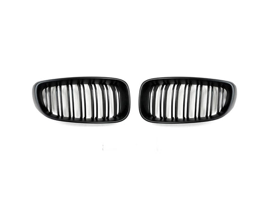 AutoTecknic Dual-Slats Stealth Black Front Grille Set - F34 3-Series Gran Turismo