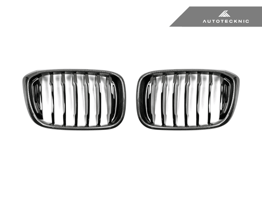 AutoTecknic Replacement Carbon Fiber Front Grille Set - BMW G01 X3 | G02 X4 Pre-LCI