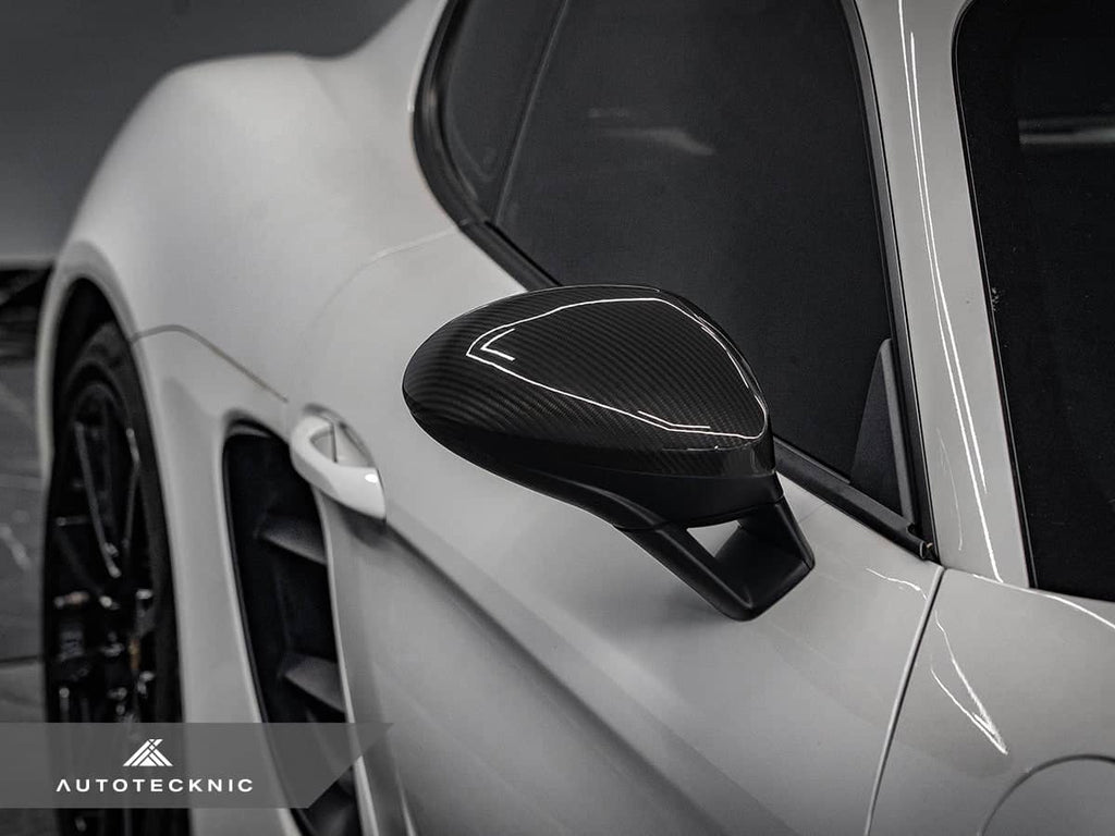AutoTecknic Replacement Carbon Fiber Mirror Covers - Porsche 718 Cayman | Boxster