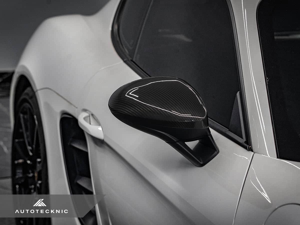 AutoTecknic Replacement Carbon Fiber Mirror Covers - Porsche 718 Cayman | Boxster
