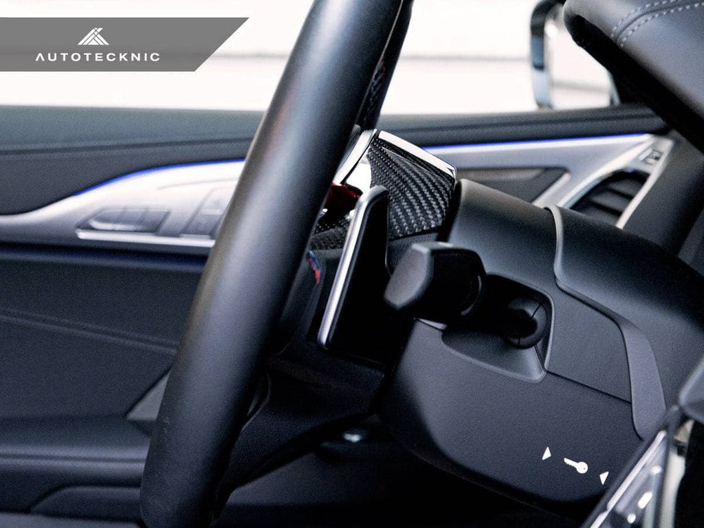 AutoTecknic Replacement Carbon Steering Wheel Top Cover - BMW F90 M5