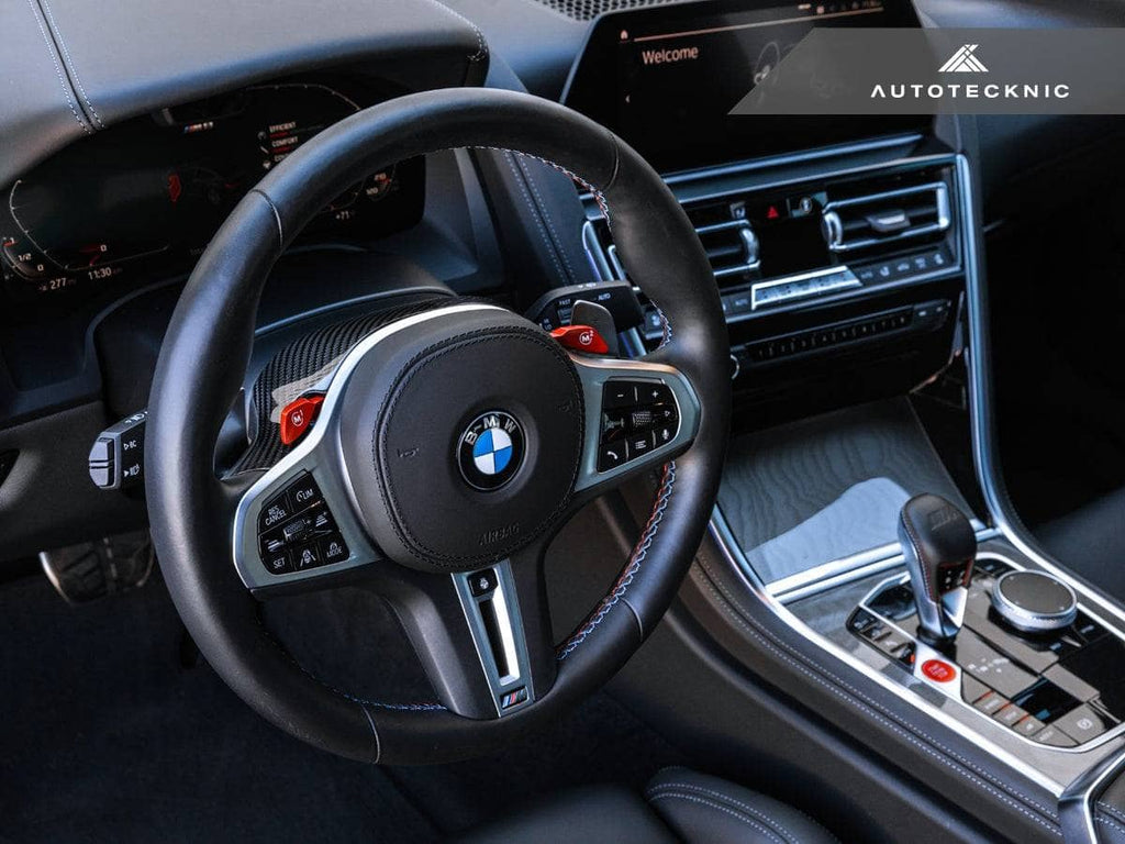 AutoTecknic Replacement Carbon Steering Wheel Top Cover - BMW F91/ F92/ F93 M8