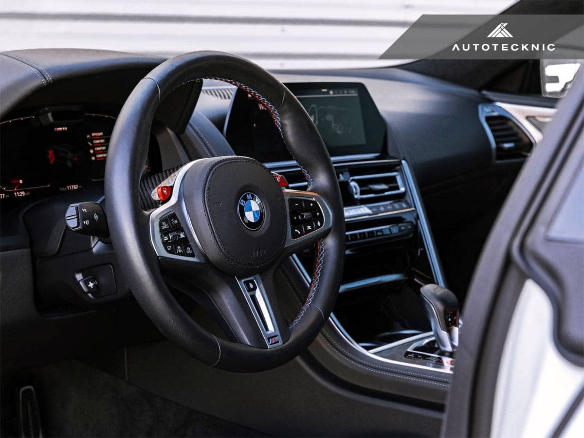 AutoTecknic Replacement Carbon Steering Wheel Top Cover - BMW F91/ F92/ F93 M8