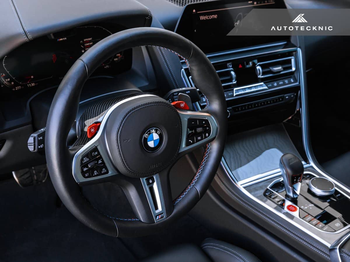 AutoTecknic Replacement Carbon Steering Wheel Top Cover - BMW G80 M3 | G82/ G83 M4