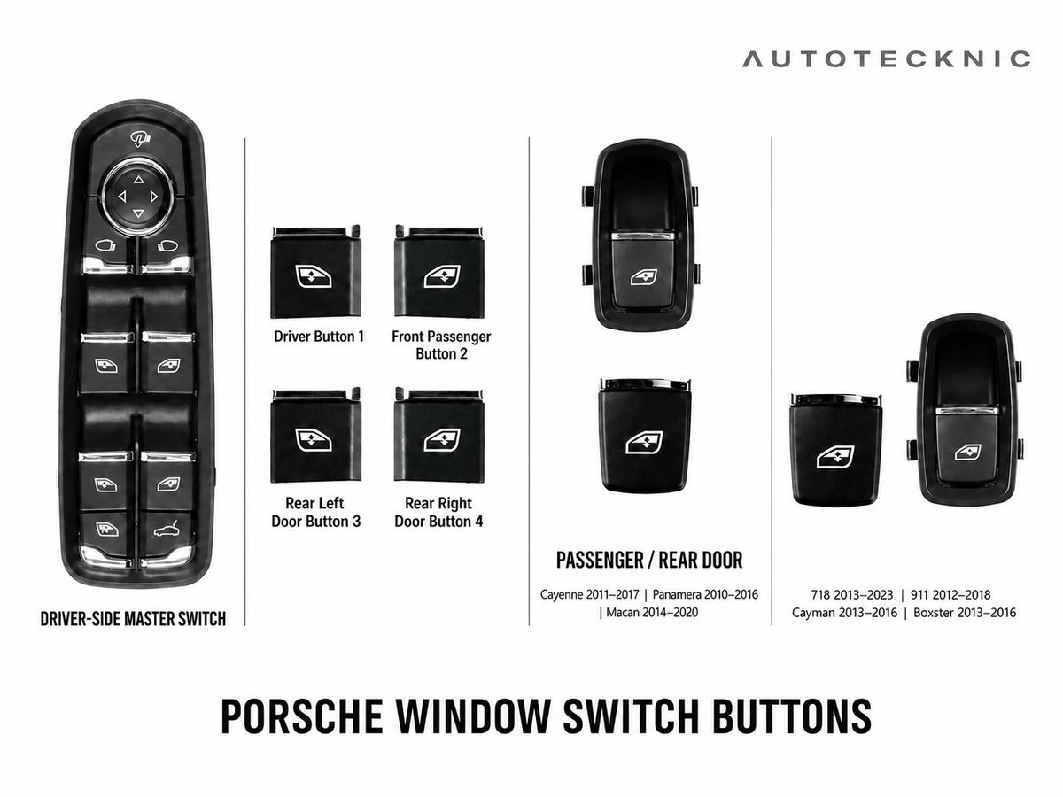 AutoTecknic Replacement Interior Window Switch Button - Porsche