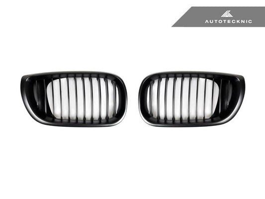 AutoTecknic Stealth Black Front Grille Set - BMW E46 3-Series LCI Sedan (2002-2005)
