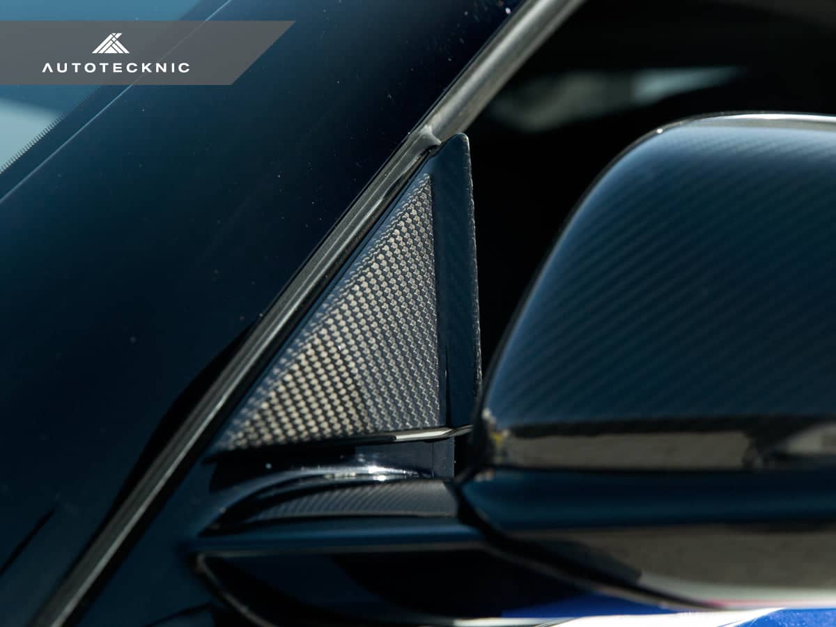 AutoTecknic Version III Dry Carbon Side Mirror Wind Deflector Set - A90 Supra 2020-Up