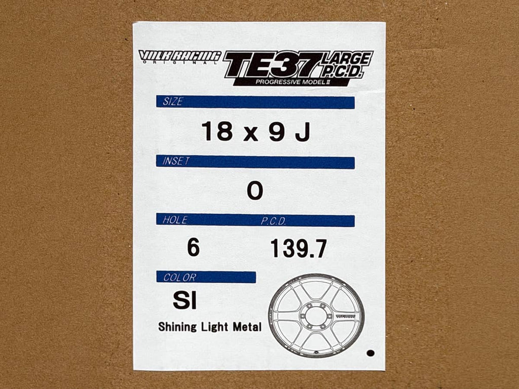 Volk Racing TE37 Large PCD Progressive Model II 18x9 +0 6x139.7 Shining Light Metal (Set of 4)
